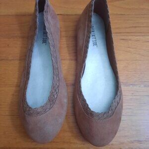 Brown suede flats